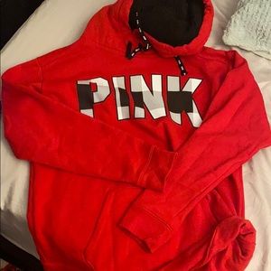 red fleece PINK sweatshirt